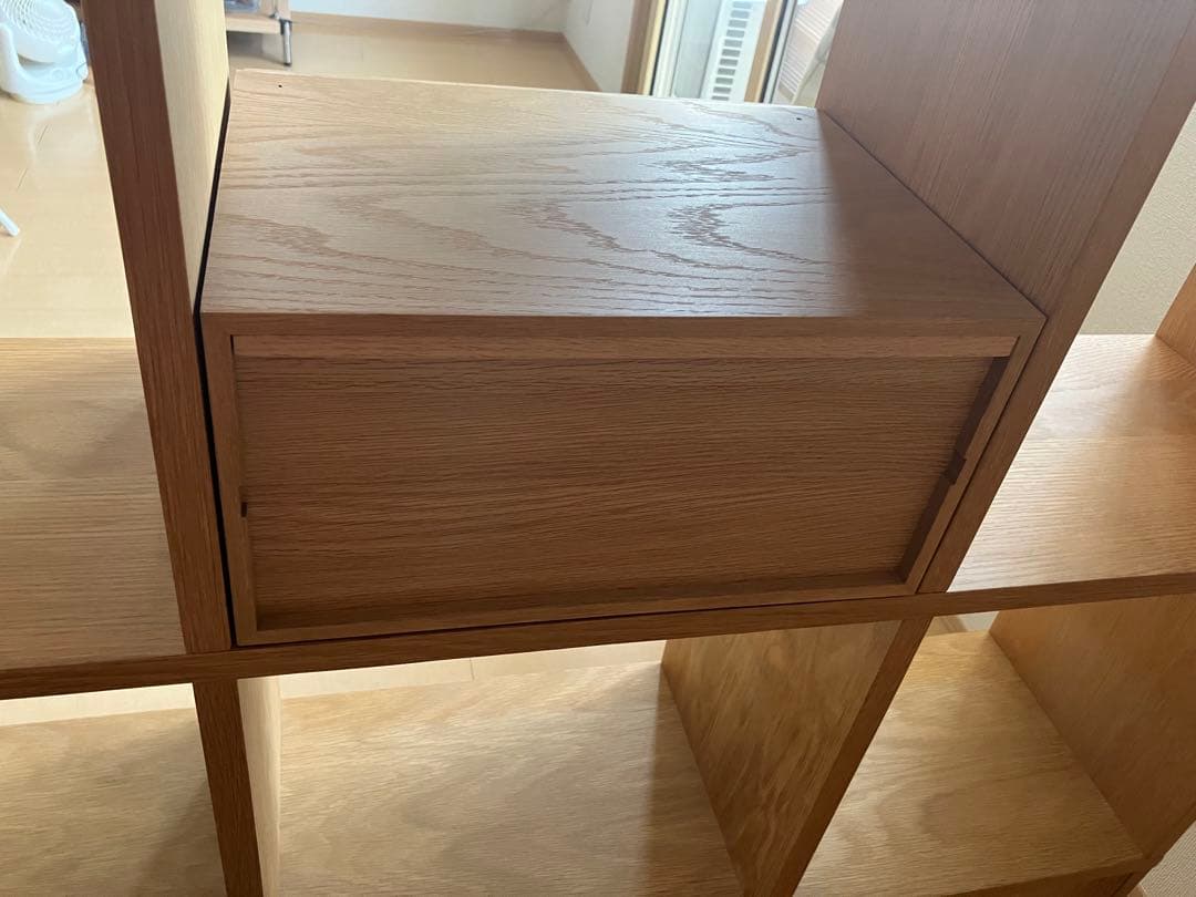 無印良品スタッキングシェルフオーク材&スタッキングチェストハーフ引出し2段