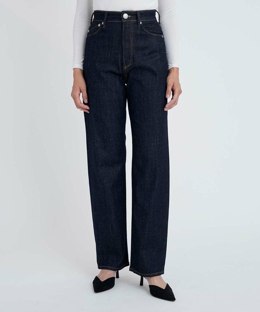 美品 ヤヌーク LEA ボーイズストレート OWL 25インチ インディゴ 濃紺