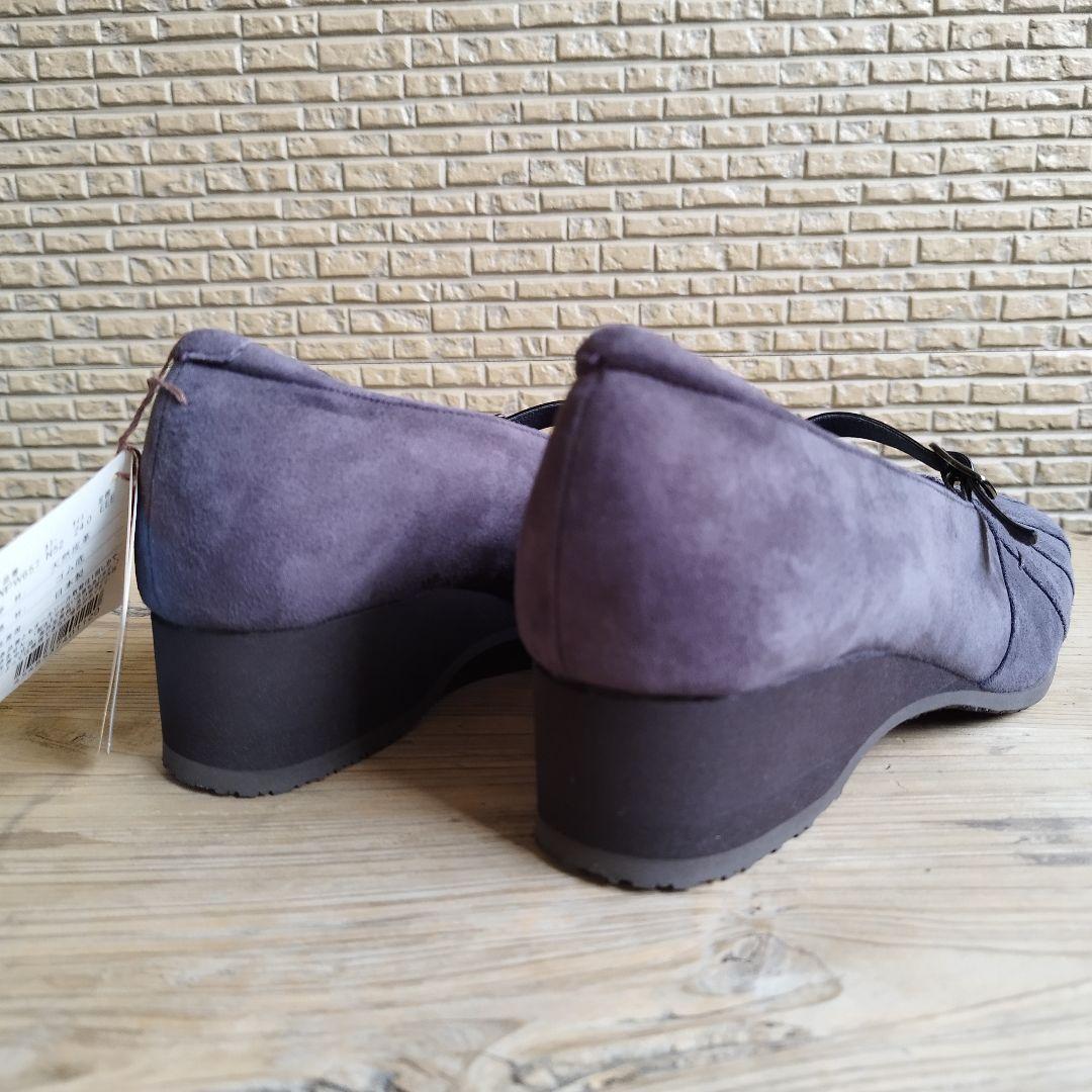 【新品タグ付】ペダラ 日本製 3E ストラップ パンプス 24cm スエード