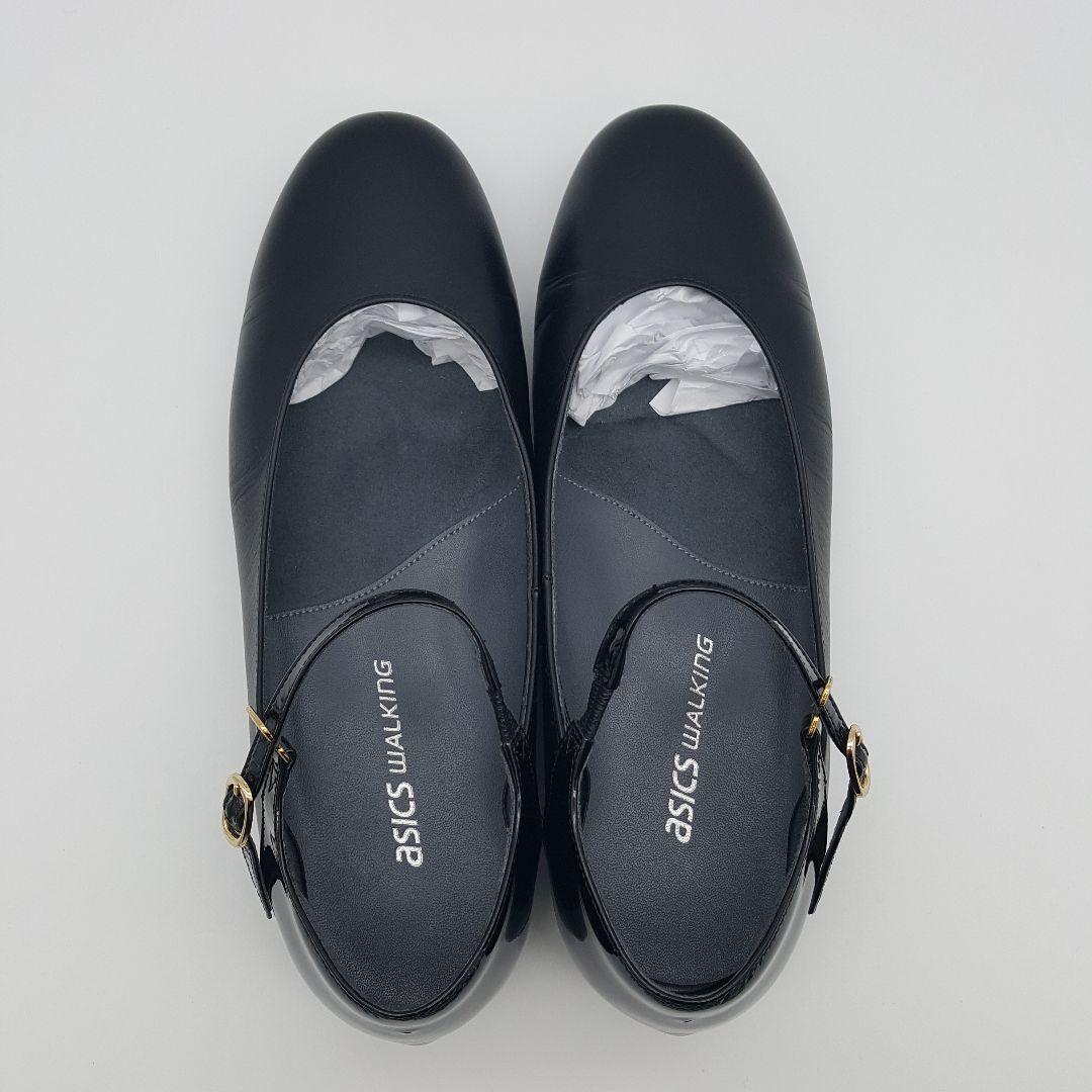 アシックス PEDALA レザー ストラップ付きパンプス コンフォートシューズ