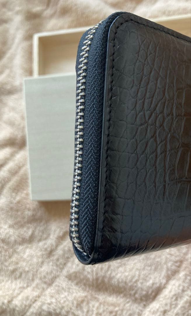 JRA認定 クロコダイル一枚革 ポロサス 長財布 ブラック