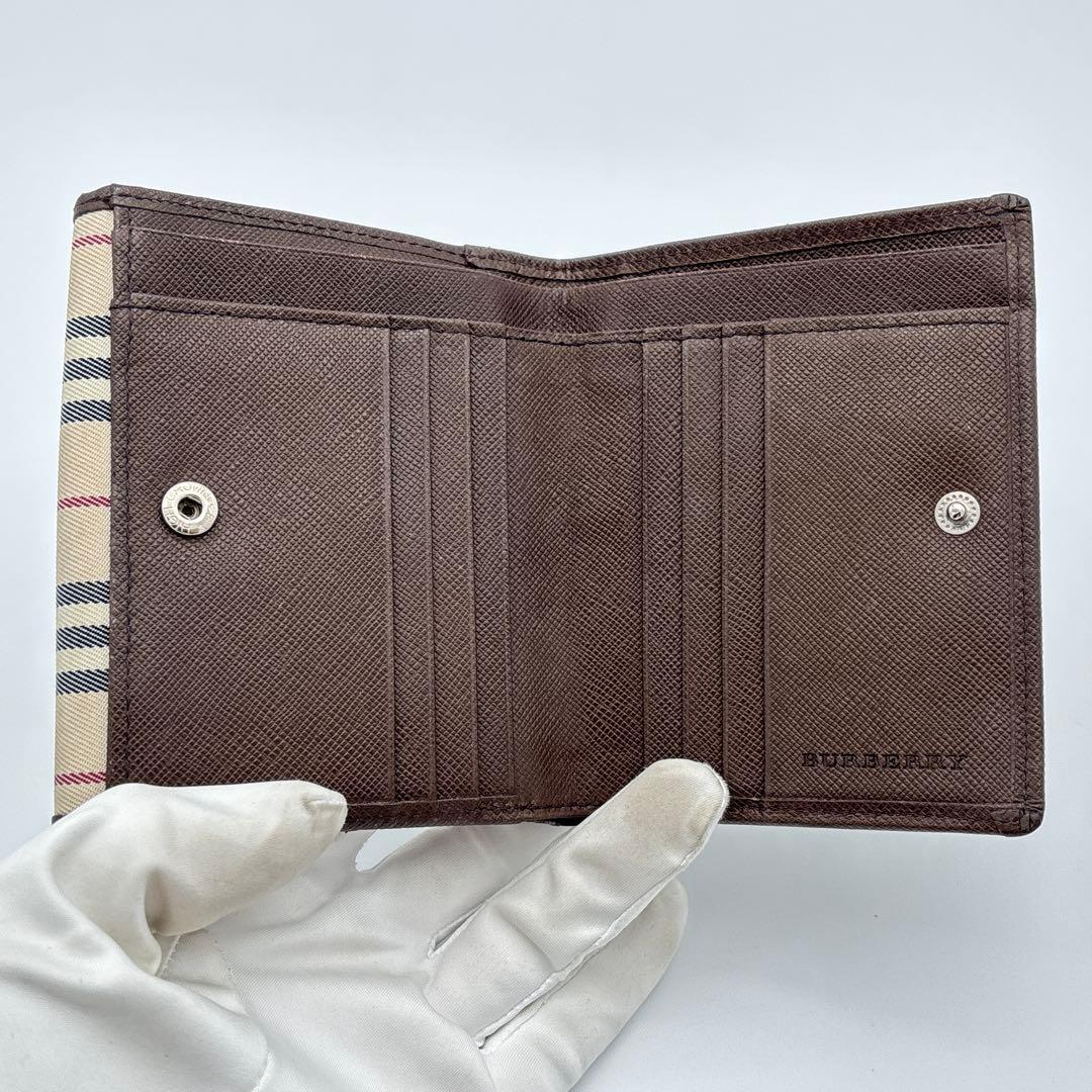 BURBERRY 二つ折財布 コンパクトウォレット ノヴァチェック レザー
