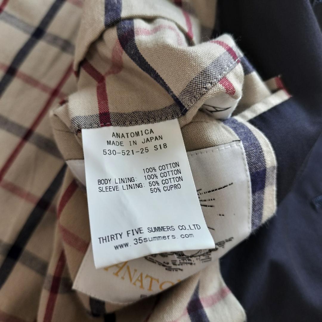 アナトミカ 一枚袖シングルラグランコート 46 M ネイビー ステンカラーコート