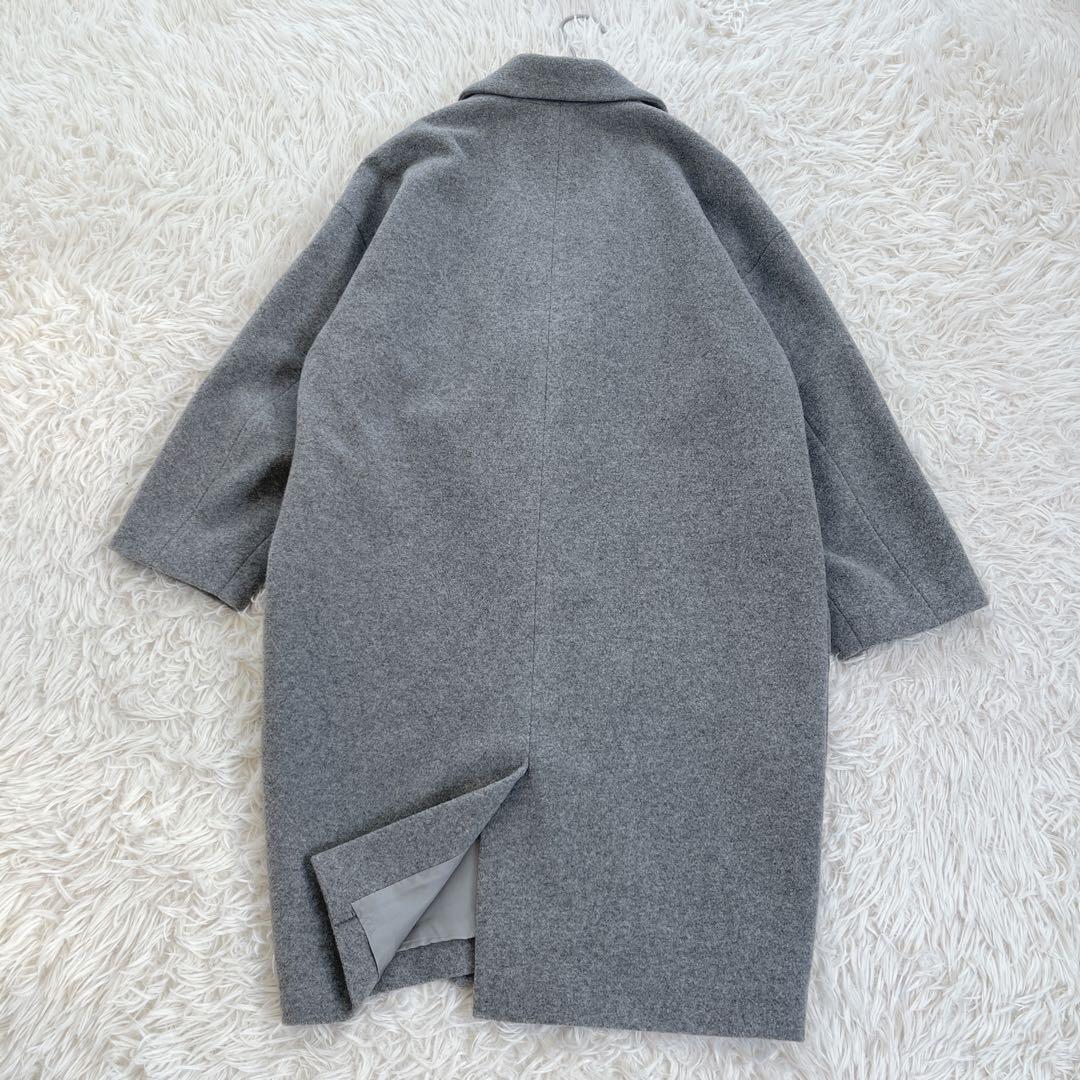 エボニーアイボリー ショールカラー コクーンコート ウール カシミヤ 日本製