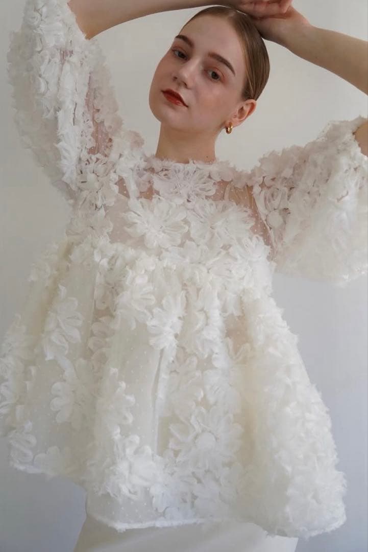 h*a様 Acka. flower peplum blouse ブランドタグ有