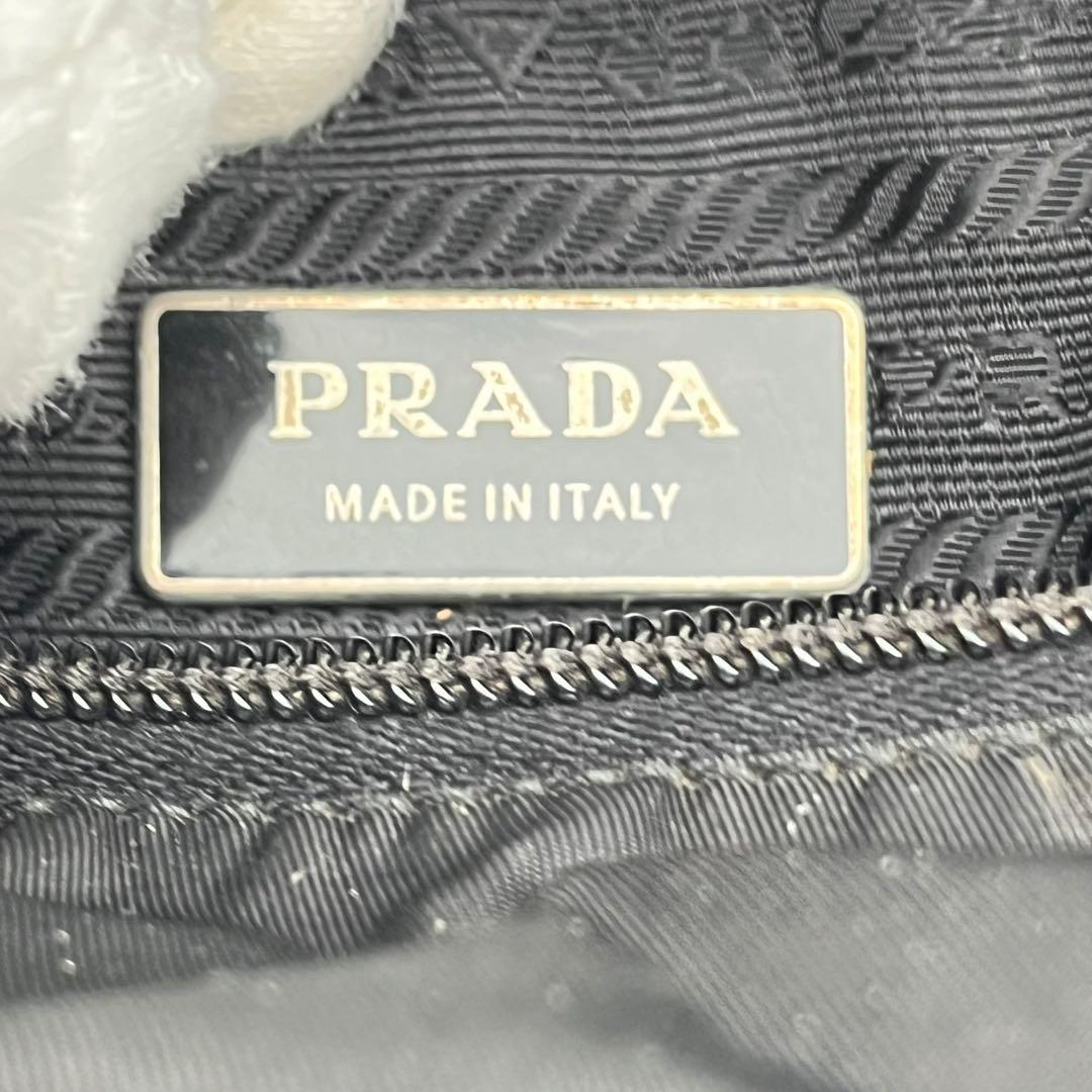 PRADA ハンドバッグ トートバッグ 手提げ 三角ロゴ テスートナイロン 黒