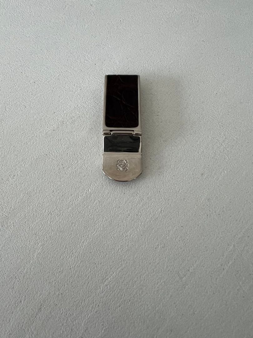 LOEWE ブラウン　マネークリップ　クロコダイル