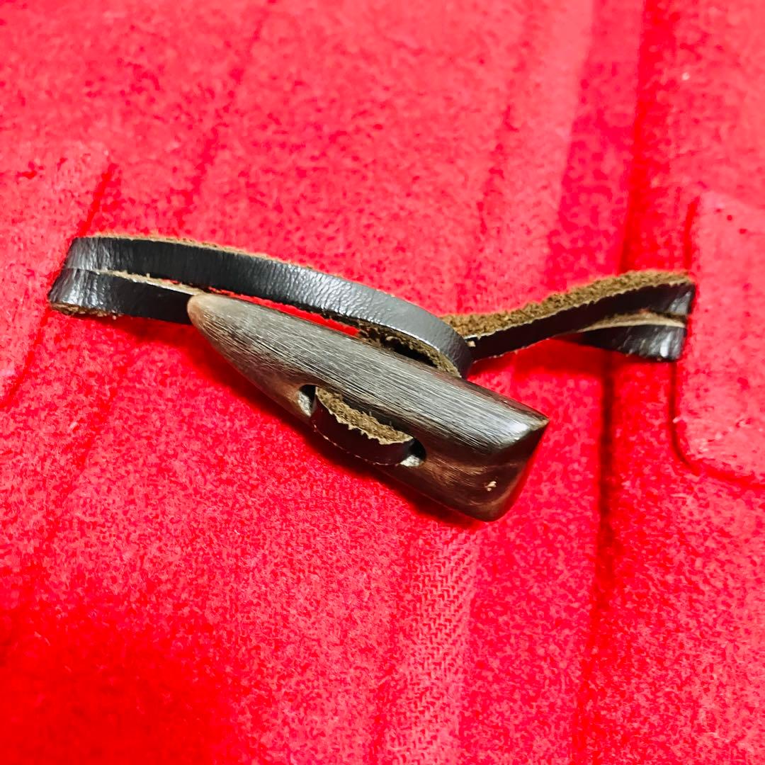 バーバリーブルーレーベル ダッフルコート 38 赤　ノバチェック ロング ウール