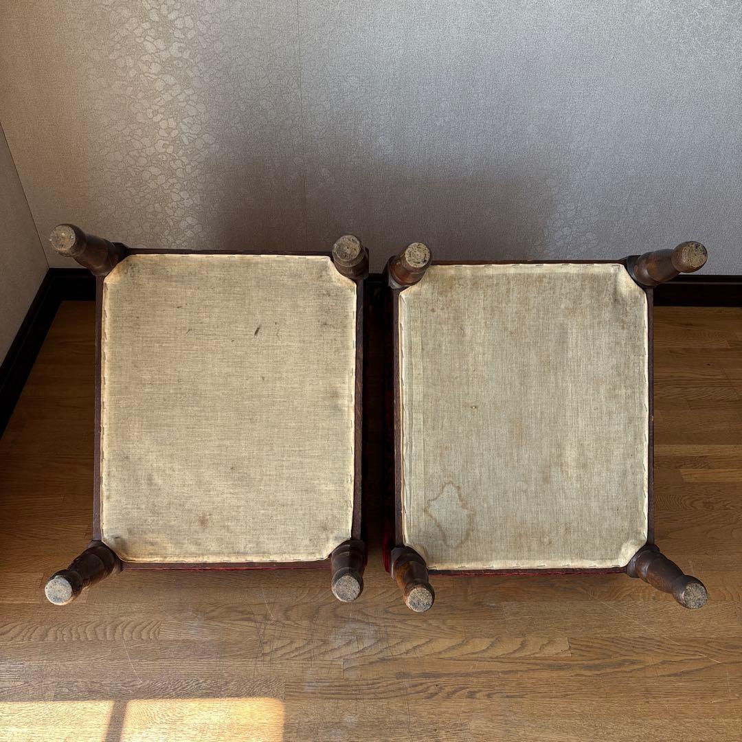 昭和レトロ　アンティーク調チェア ベルベット 赤 椅子　2脚セット