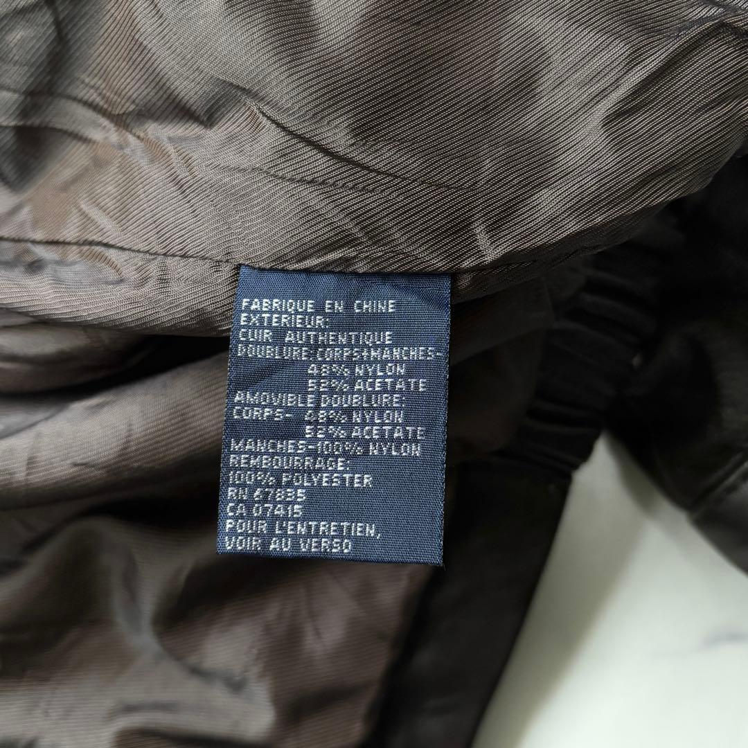 ノーティカ レザージャケット 羊革 短丈 ボックス型 ブラウン XL 相当