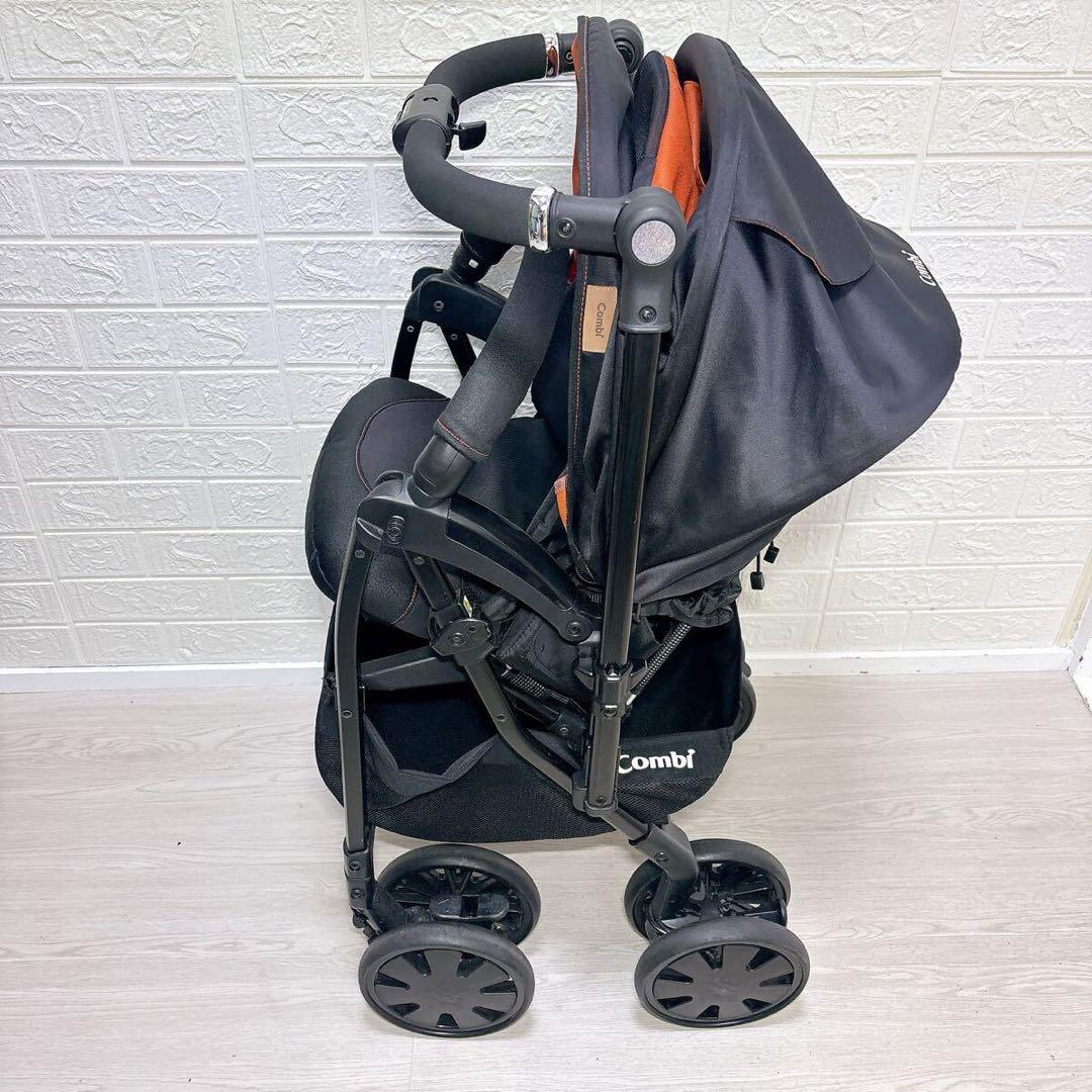 美品 コンビ クロスゴー4キャス エッグショック UU タンジェリンブラック