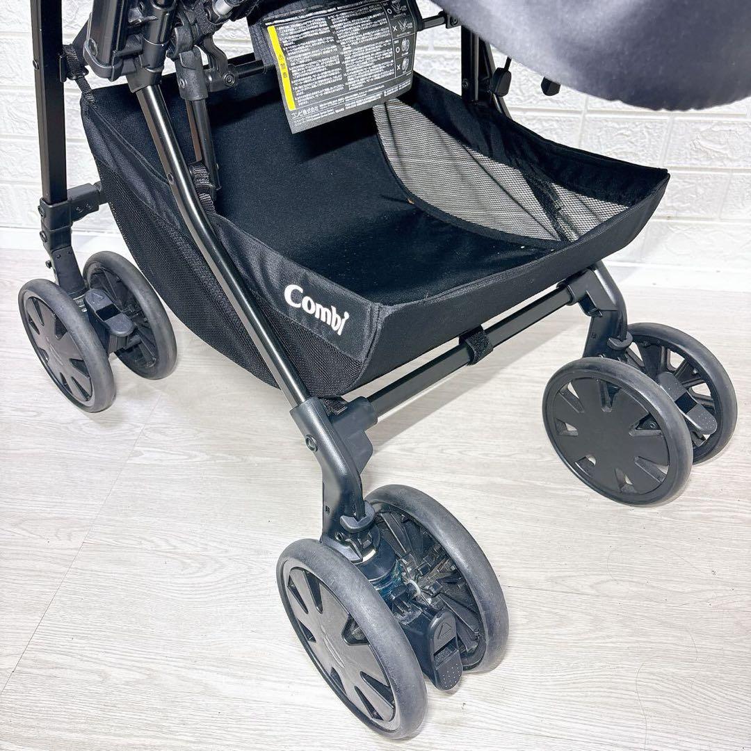 美品 コンビ クロスゴー4キャス エッグショック UU タンジェリンブラック