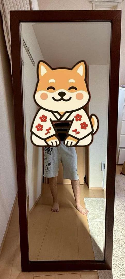 等身大鏡の枠部分（横60✖️縦約158✖️厚み2cm）と立て掛ける部分のみ