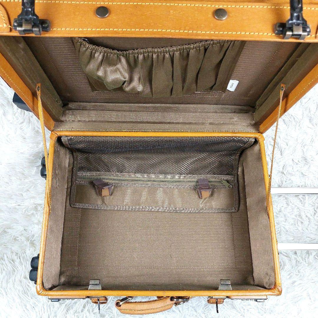 ユーラシアトランク 本革レザー シフレキャリーバッグ 旅行スーツケース キャメル