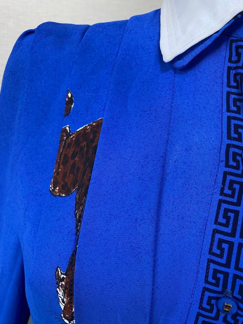 伊太利屋 イタリヤ vintage プリーツ ロングワンピース 虎 昭和レトロ