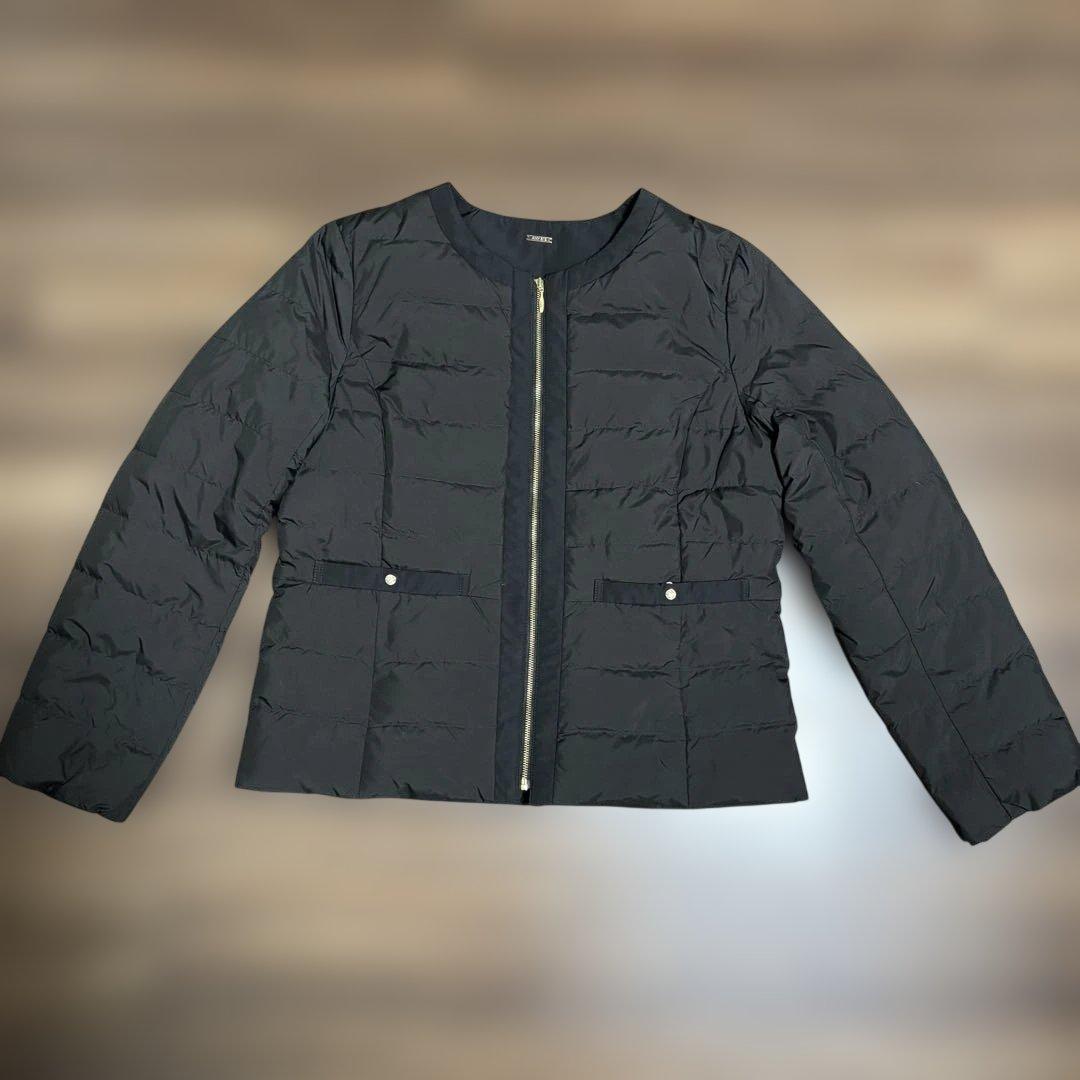 anySiSノーカラーダウン ジャケット　S ブラック