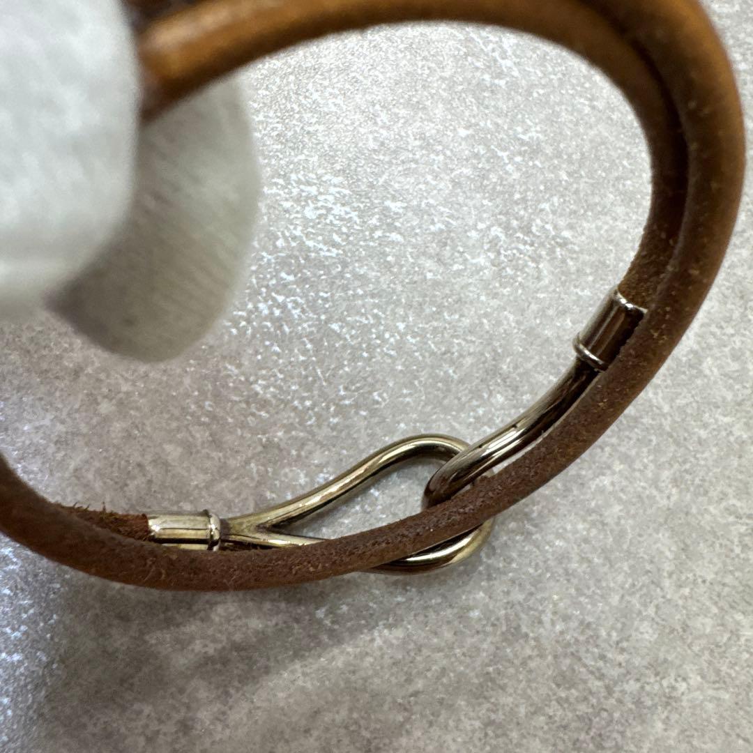 HERMES エルメス ジャンボ レザー ブレスレット 刻印ロゴ 箱付き
