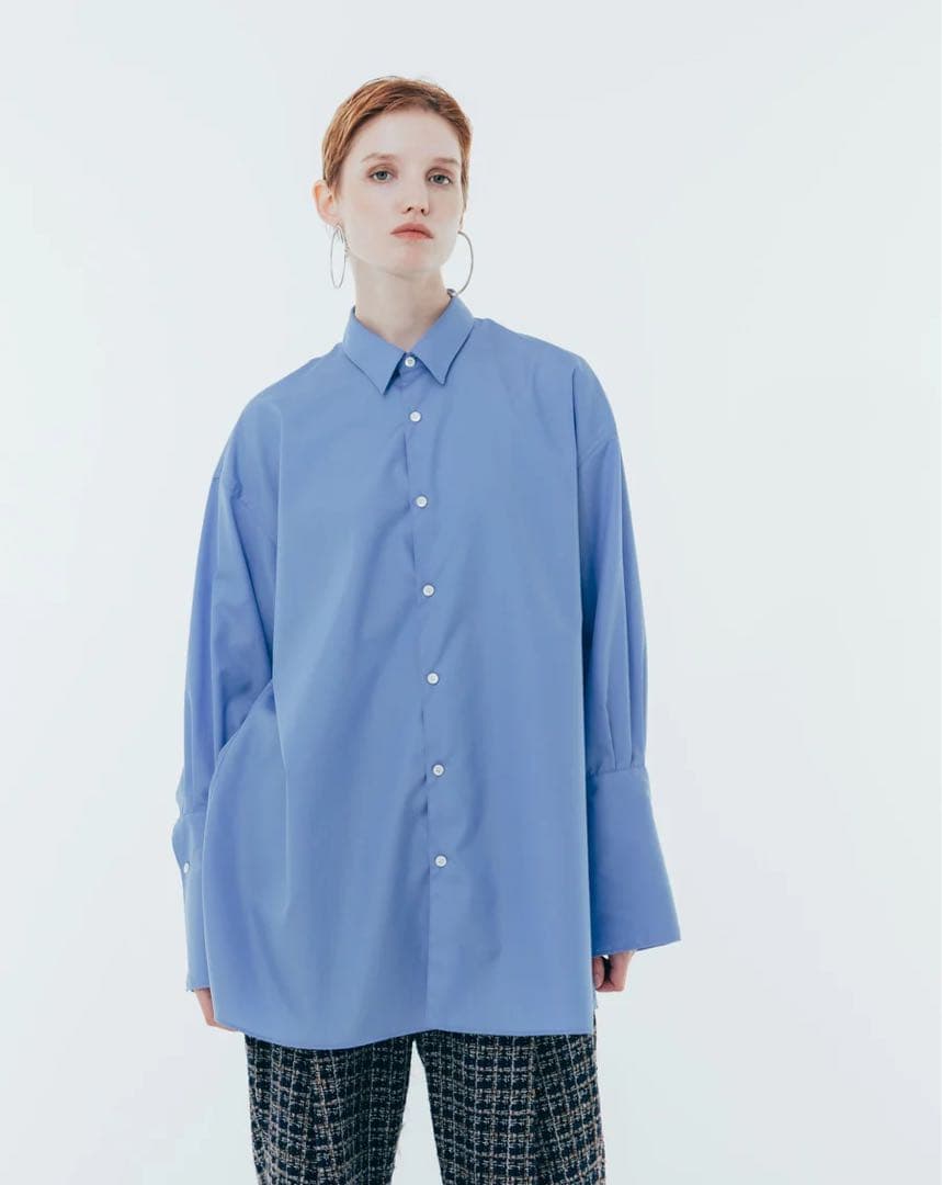 h'eres × semoh DRESS CUFFS SHIR ブルー