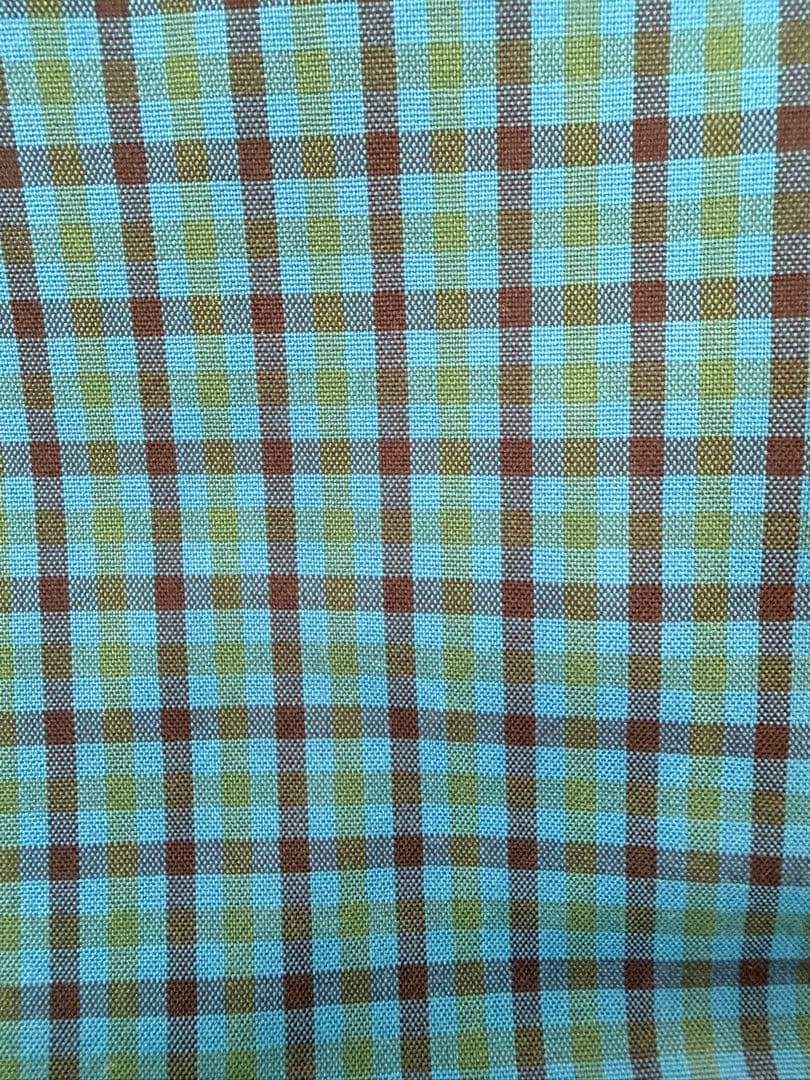 familiar チェック柄トートバッグ　青