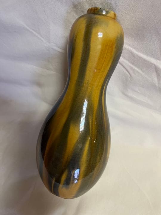 最終お値下げ！中村翠恒作　三彩瓢型　一輪生　花瓶