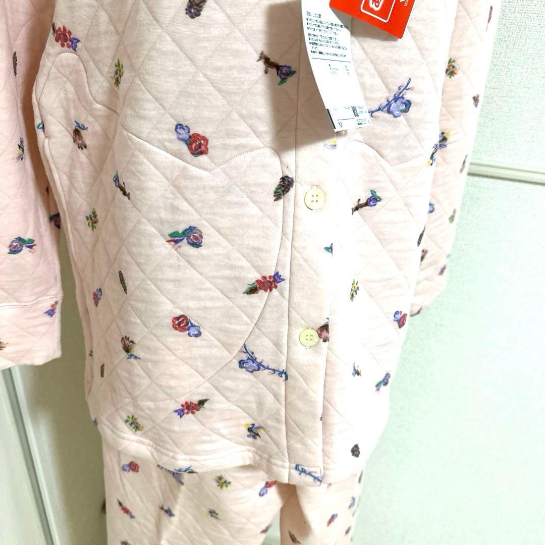 新品未使用タグ付　ワコールツモリチサト保温性生地暖かキルティングパジャマピンクM