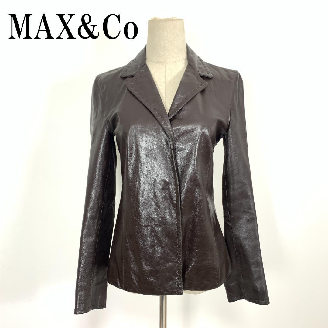 LA8357 マックスアンドコー レザージャケット ブラウン 本革 38