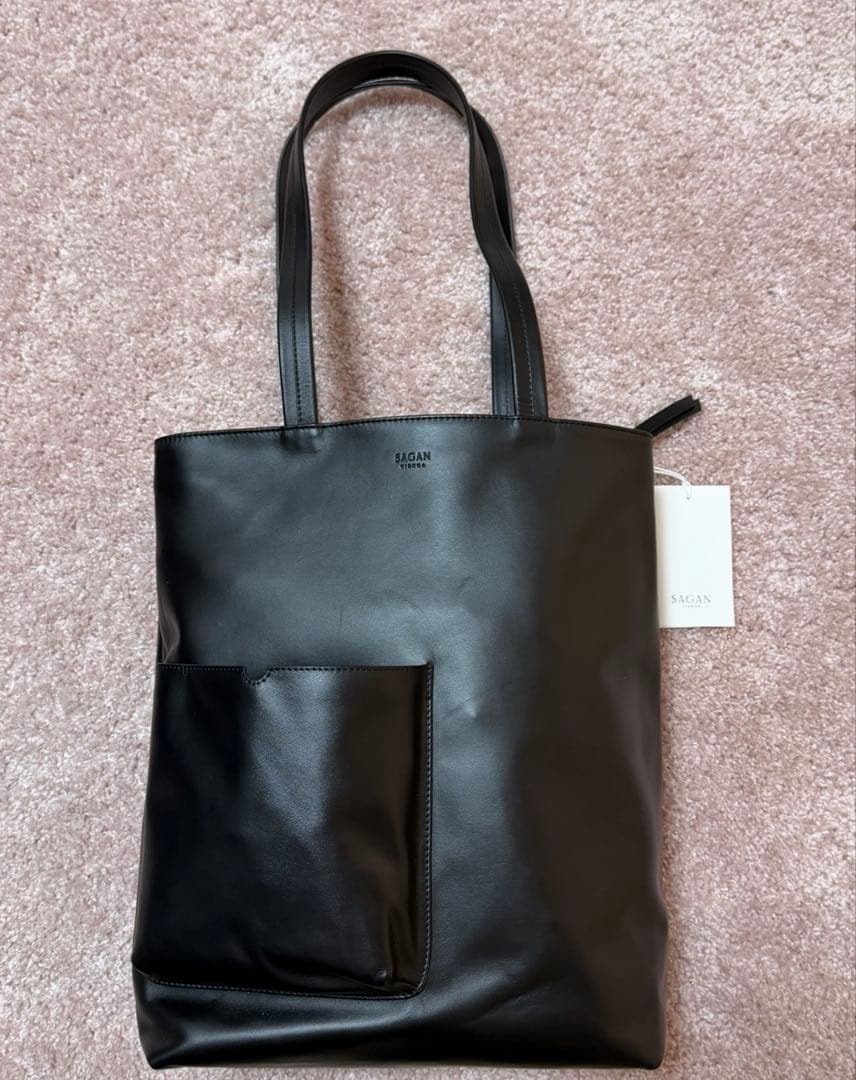 M*様 SAGAN ブラックレザートートバッグ