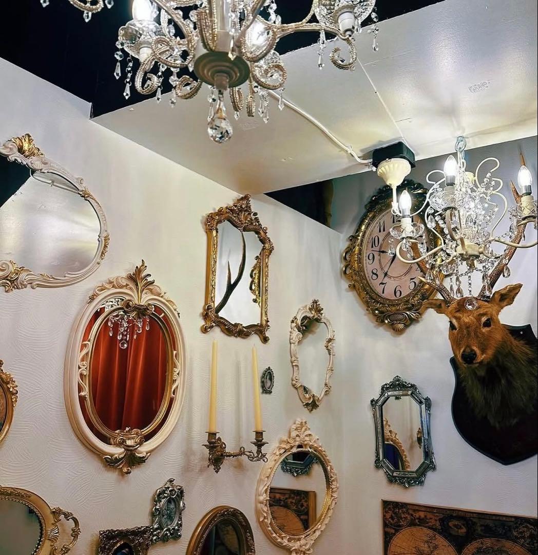 バロックスタイル ゴールドミラー 長方形