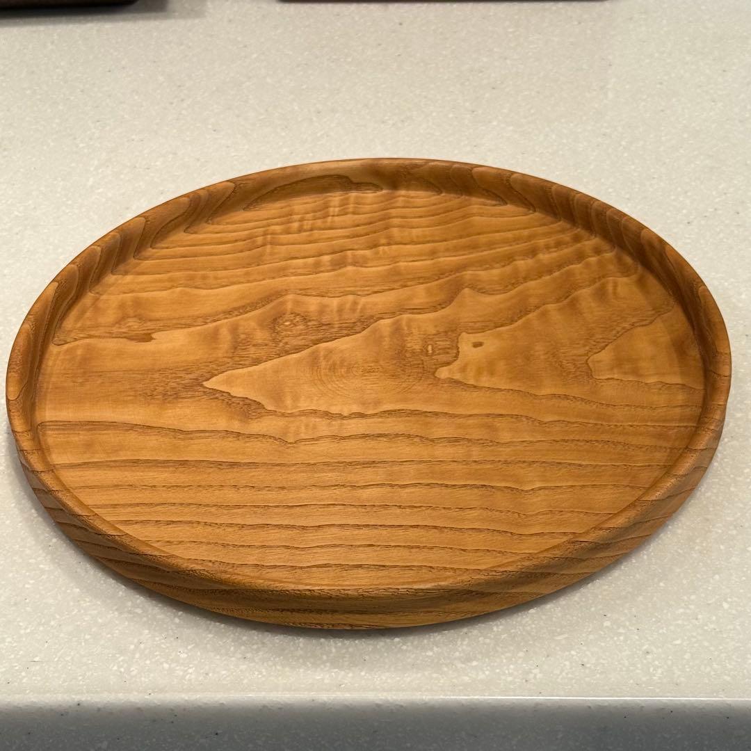 フナハシトモハルさん　杢が美しい栗のお盆　30m トレー　プレート