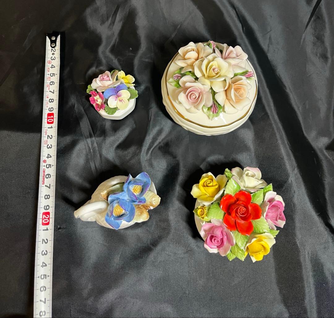 陶器 陶花 置物 小物入れ フィギュリン おまとめ　&マレリーショール