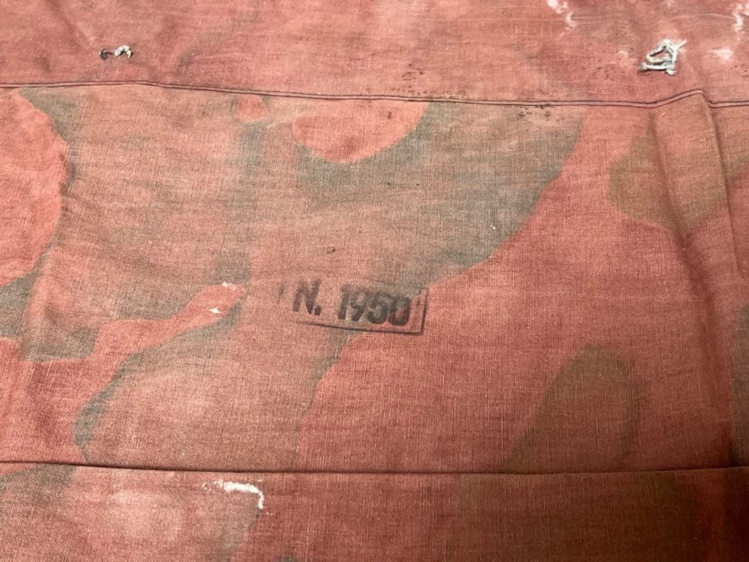 ②1950年 デッドストック イタリア軍幕 タープ テント サンマルコ迷彩 実物