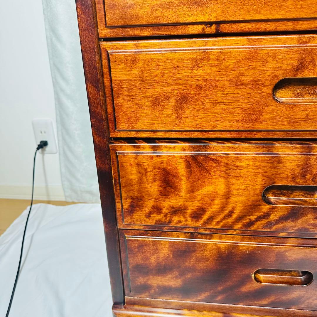 桜の家具 ユーカリ 5段チェスト レトロ ヴィンテージ