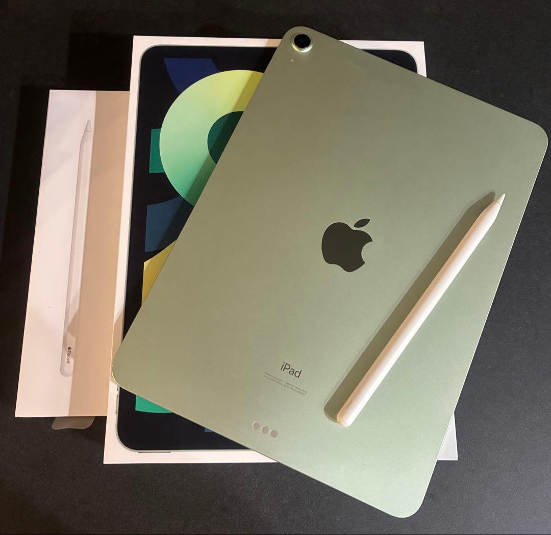 iPadAir 第4世代 グリーン 256GB ペンシル、ケース付き