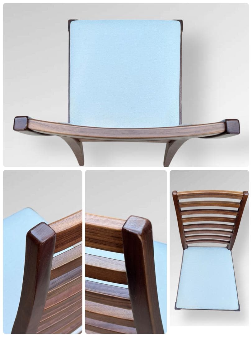 ①【美品】秋田木工 IDC大塚家具 ダイニングチェア ラダーバック 曲げ木 ２脚