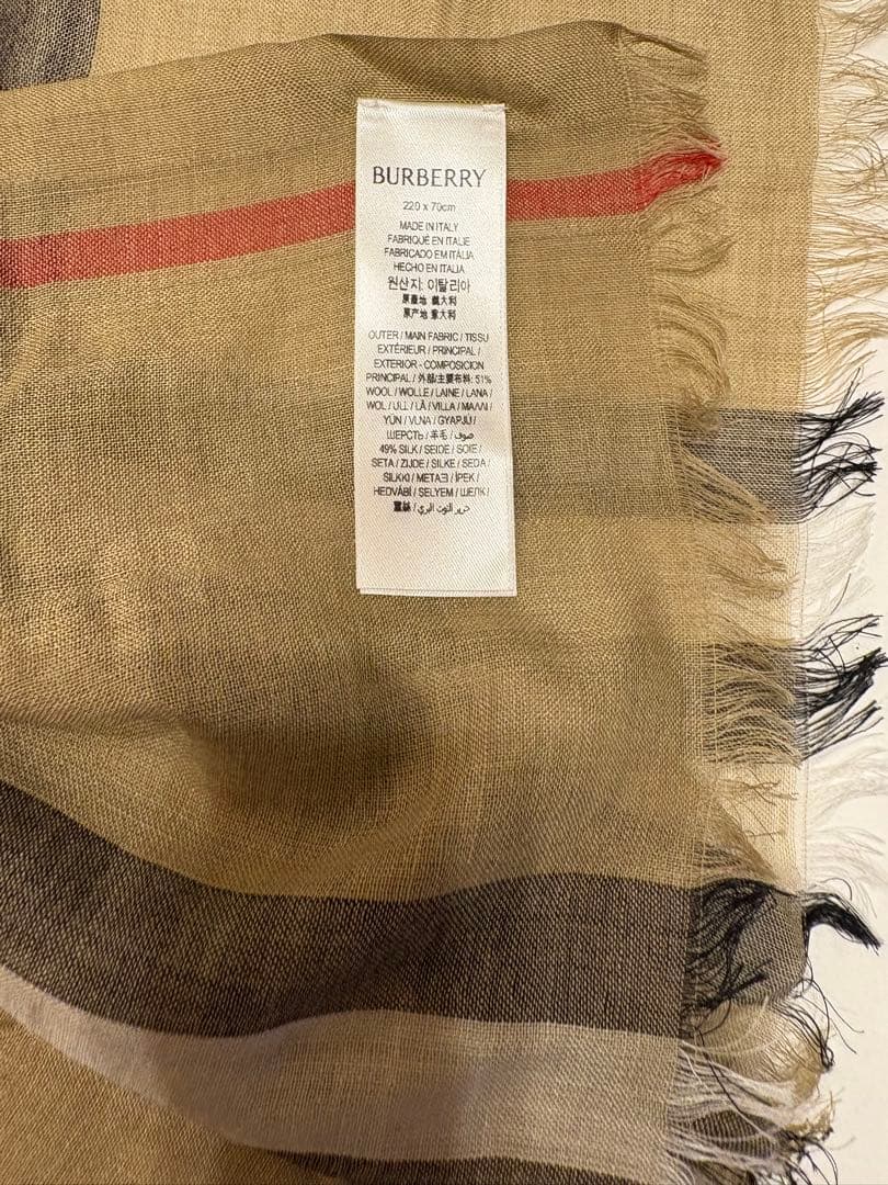 美品☆バーバリー　ノバチェック　大判ストール ショール 長方形スカーフ ロゴ