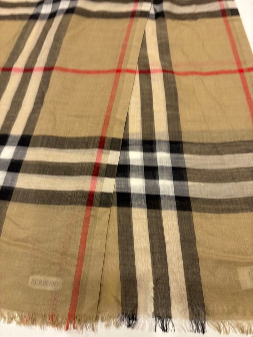 美品☆バーバリー　ノバチェック　大判ストール ショール 長方形スカーフ ロゴ