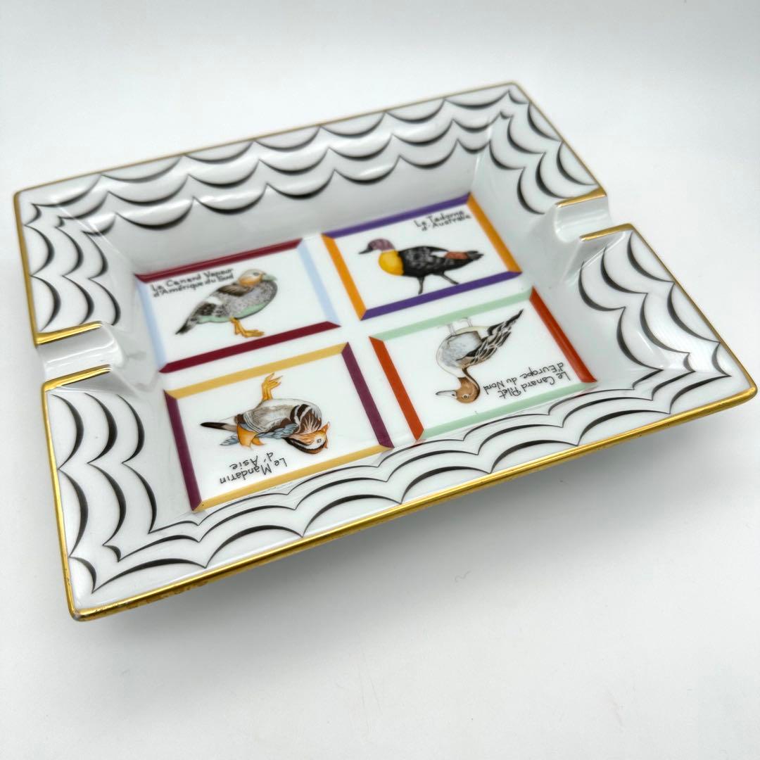 Hermes エルメス 置き灰皿 小物入れ 鴨　野鳥