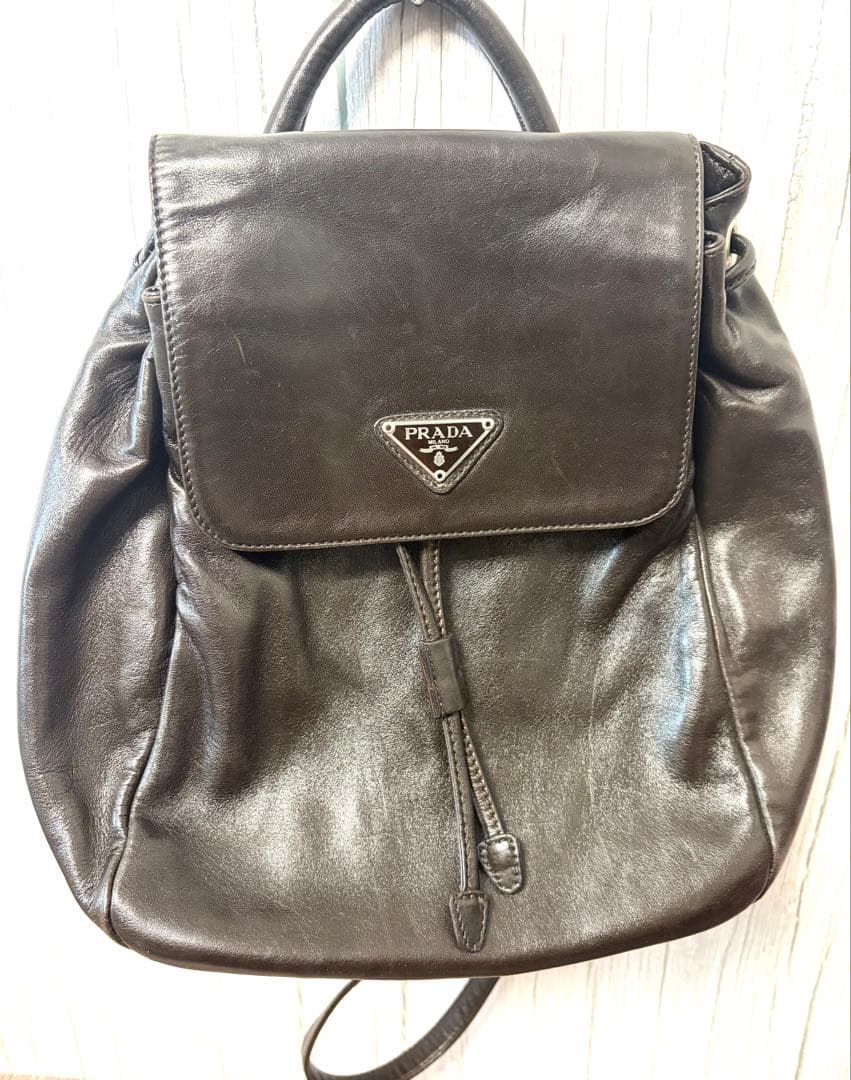 PRADA ブラウン　レザー ミニサイズ　バックパック