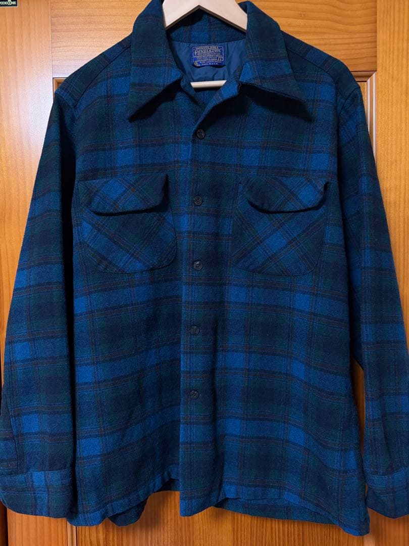 K*U様 70S Pendleton ウールシャツ 青黒チェック