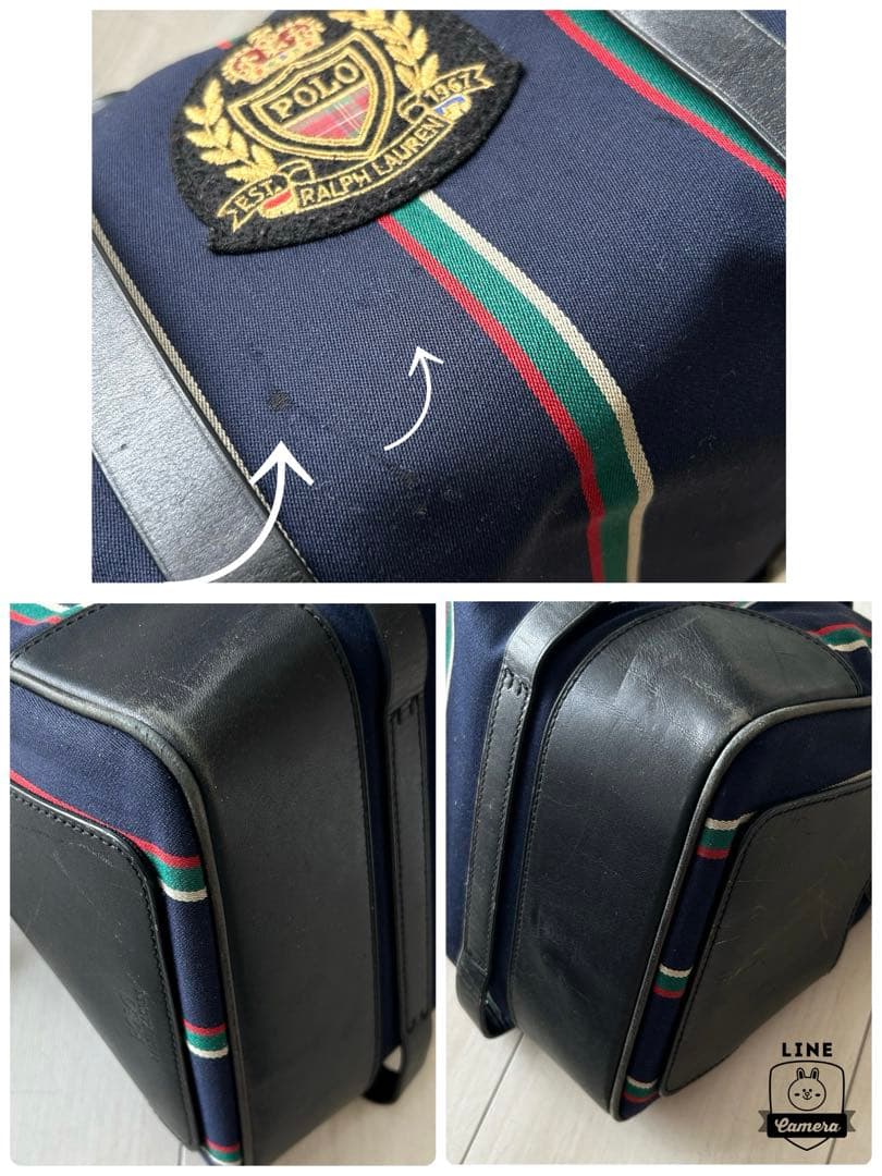 希少 Polo Ralph Lauren 2wayミニボストンバッグ ネイビー