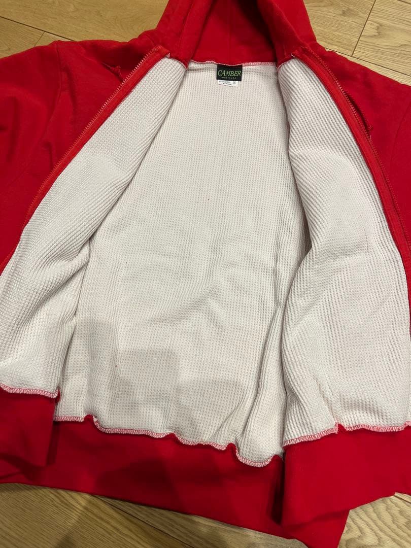 CAMBER 裏サーマルダブルフェイスジップパーカー XL 赤 レッド USA製