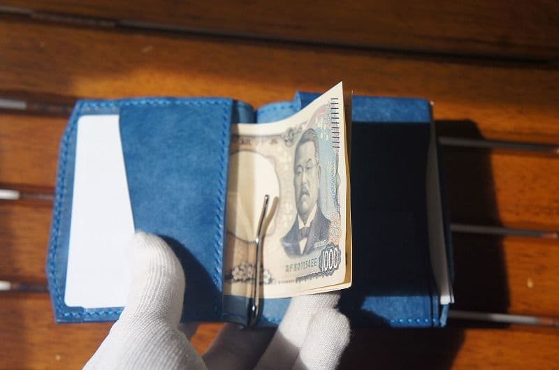 【送料無料】マヤベリーのマネークリップウォレット【コバルト】