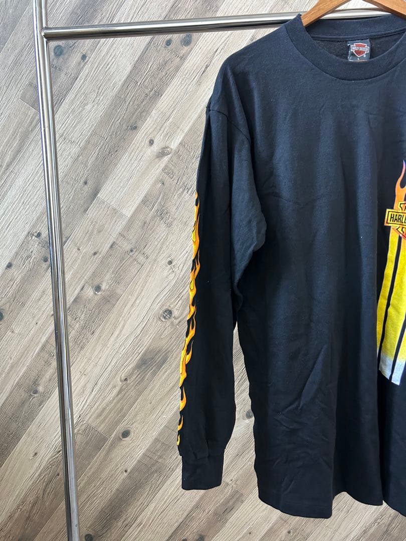 90s デッドストック ハーレーダビッドソン ロゴ ファイヤーパターン ロンT