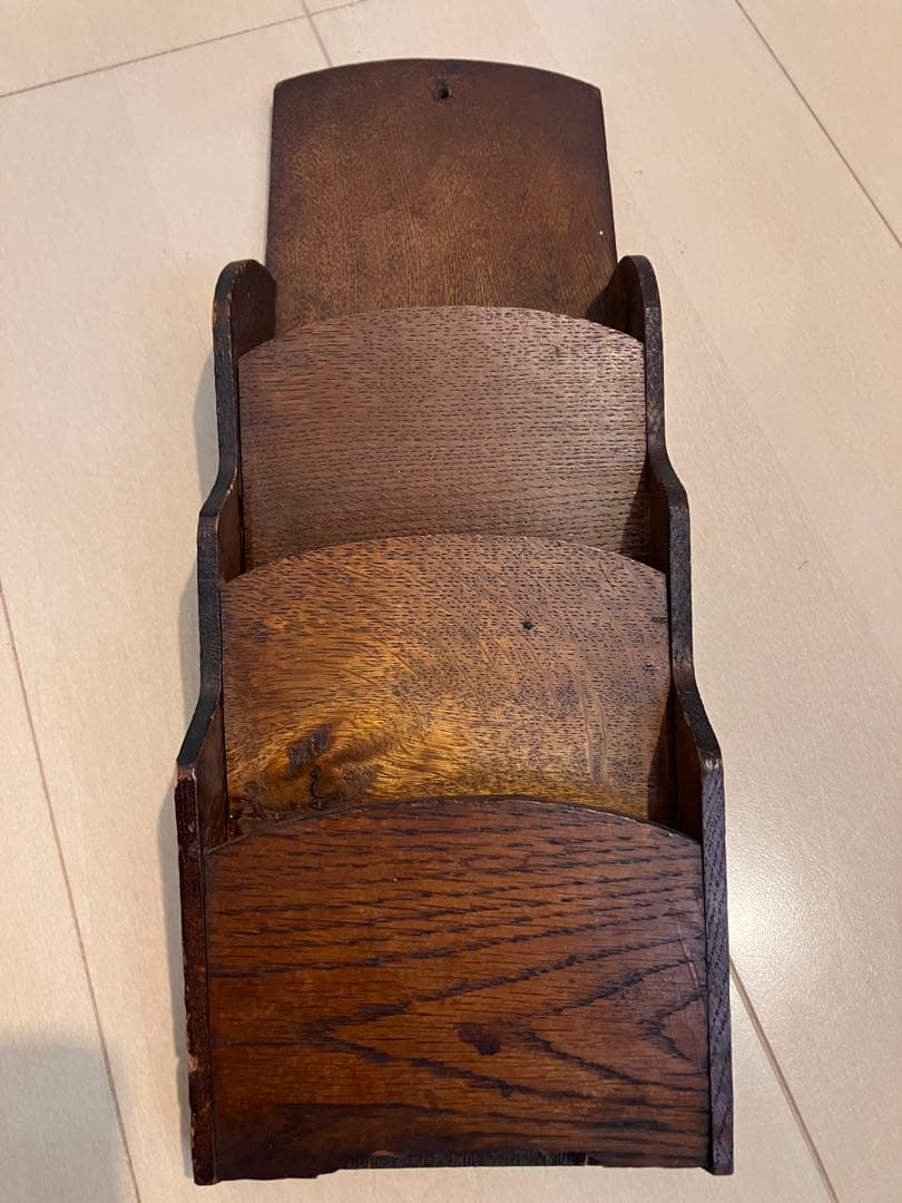 vintage 木製 ラック ウォールラック レターラック 状差し 古道具