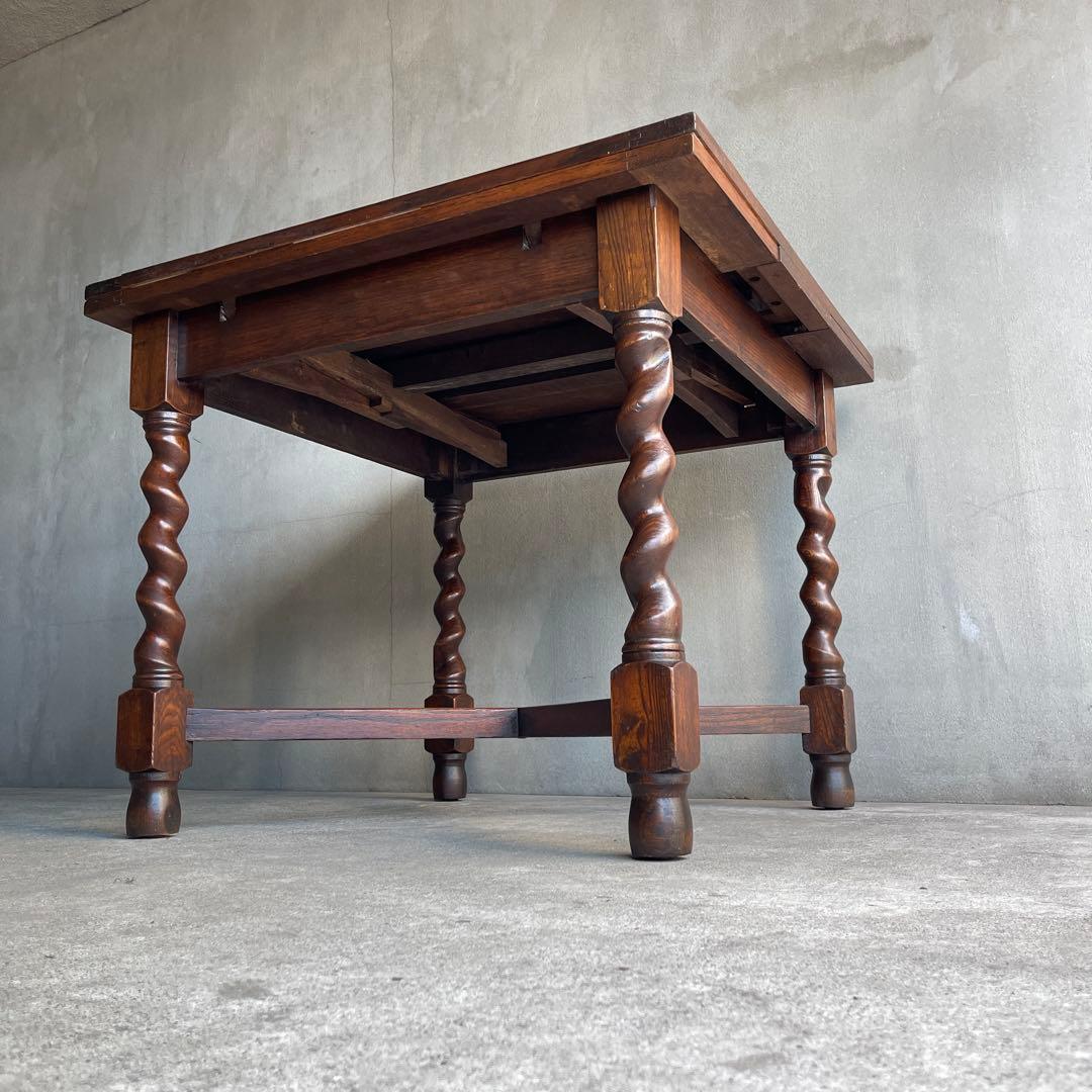 イギリス　オールドアンティーク家具 ドローリーフテーブル 拡張テーブル　オーク