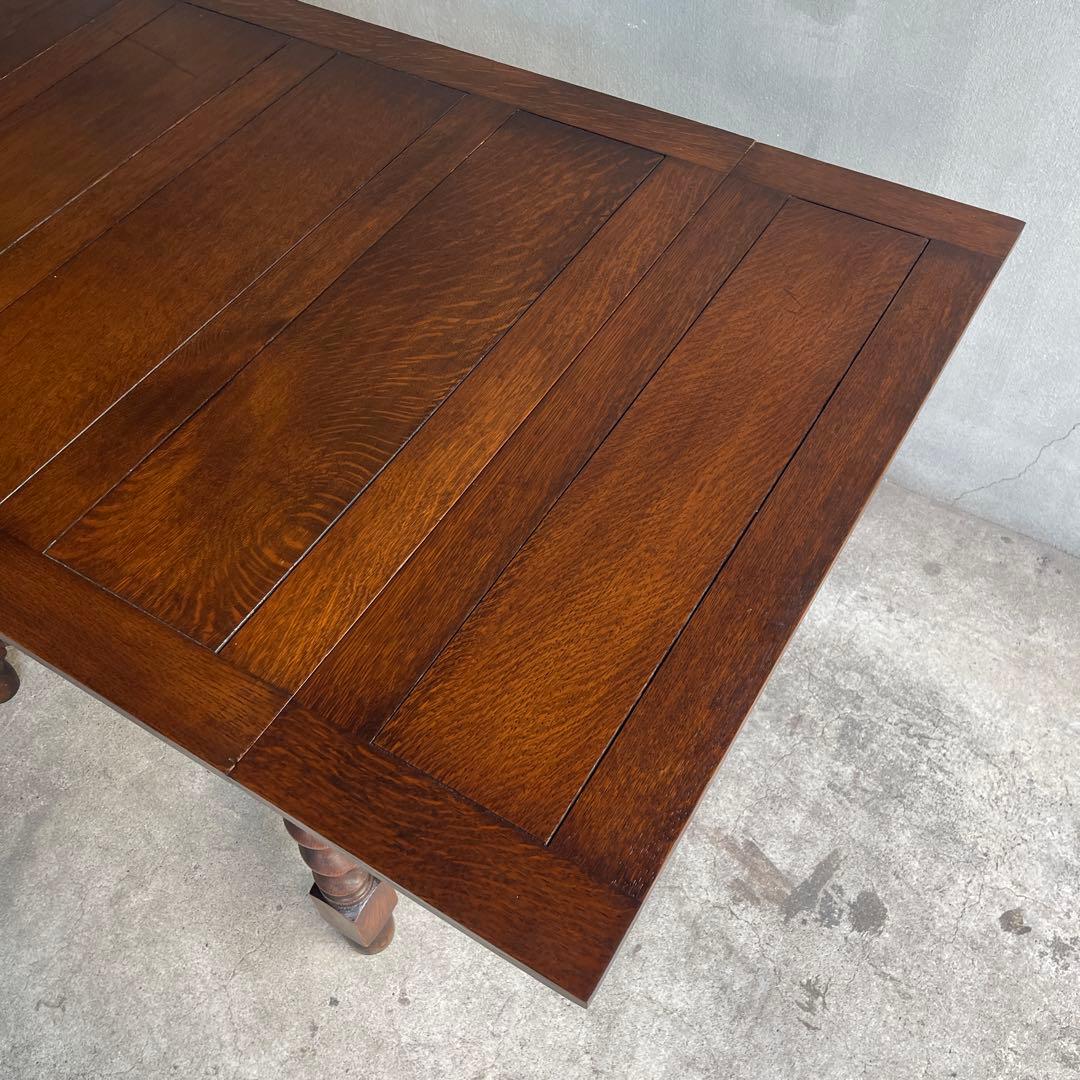 イギリス　オールドアンティーク家具 ドローリーフテーブル 拡張テーブル　オーク
