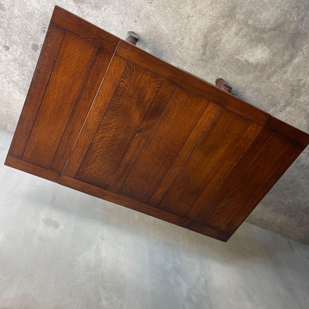 イギリス　オールドアンティーク家具 ドローリーフテーブル 拡張テーブル　オーク