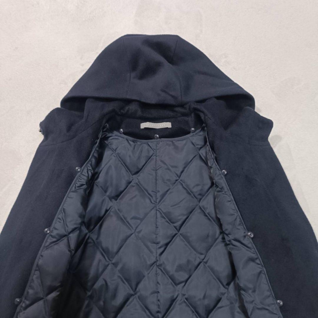【美品】セオリーリュクス 毛100% ダッフルコート ネイビー ダウンライナー付