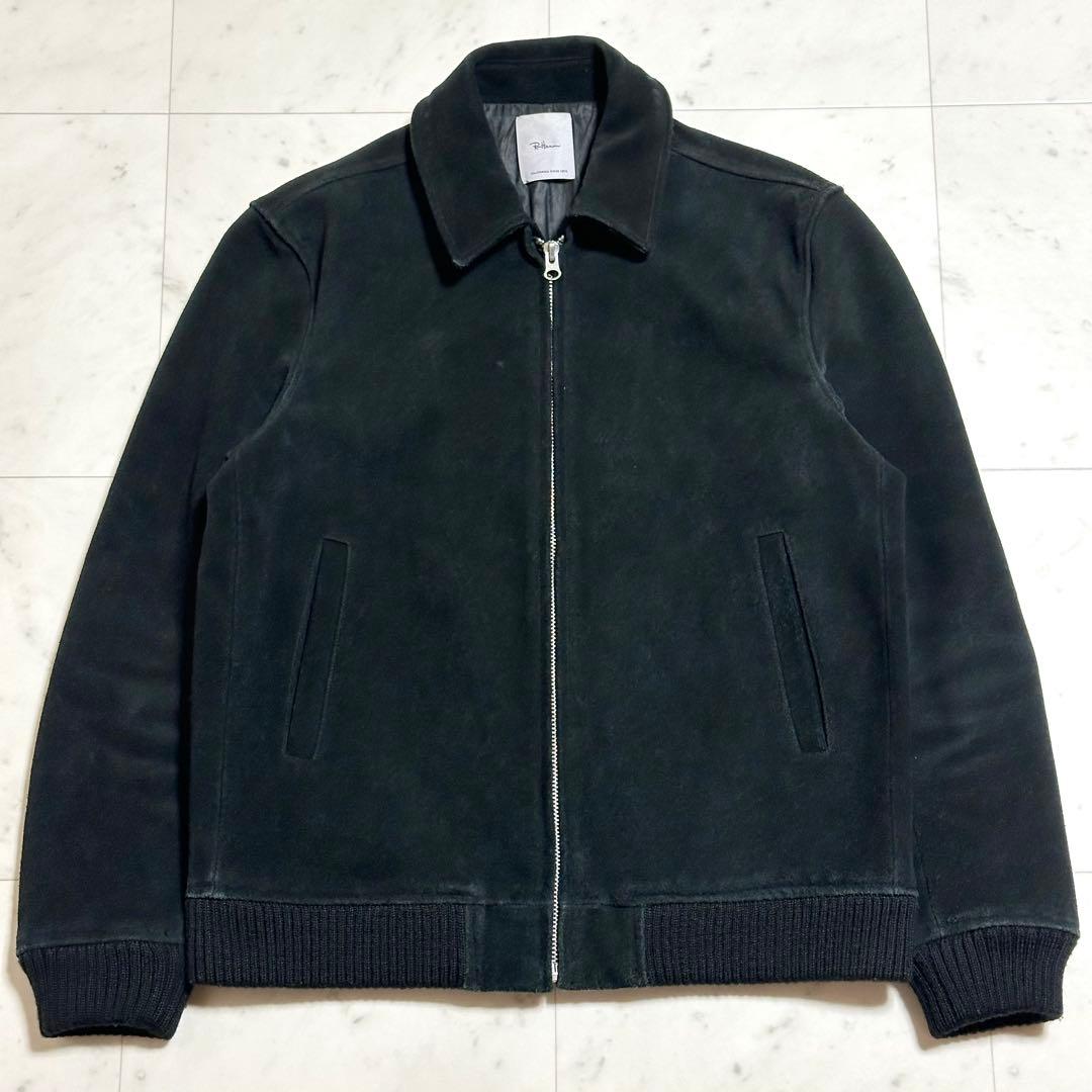 Ron Herman スエードリブジャケット 牛革 ブラック L