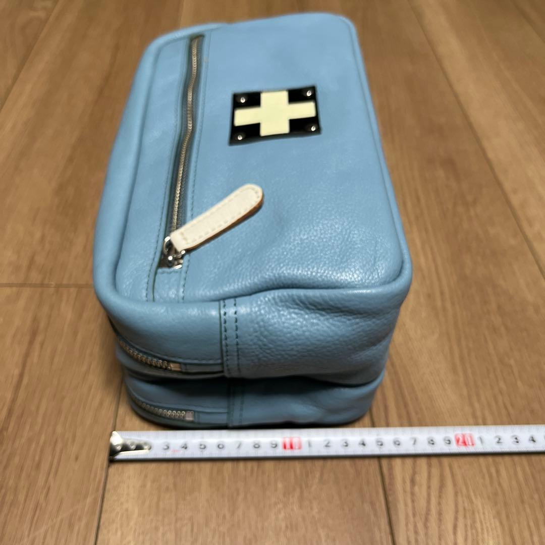 木の庄帆布 未使用 ゴルフ ♯5 ラウンドポーチ 本革バック